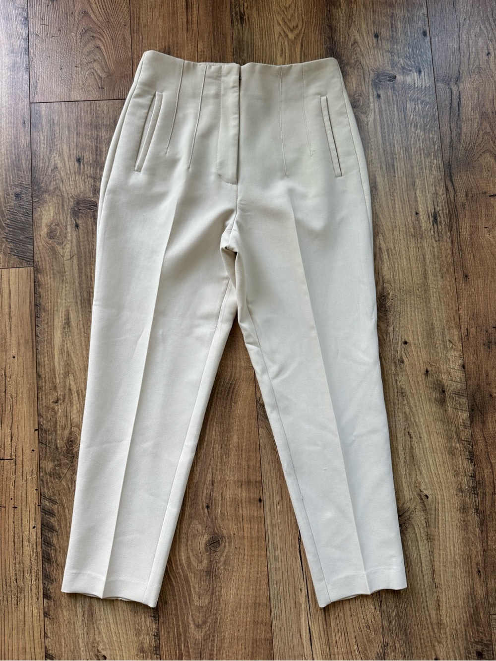 Zara Women’s High-Waist Tapered Pants - Beige